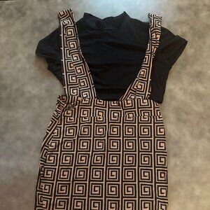 Fashion Nova 2Pc Overall Skirt Set